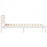 Ramka łóżka Z zagłówkiem Biały 100 x 210 cm Lite drewno sosnowe
