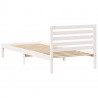 Ramka łóżka Z zagłówkiem Biały 100 x 210 cm Lite drewno sosnowe
