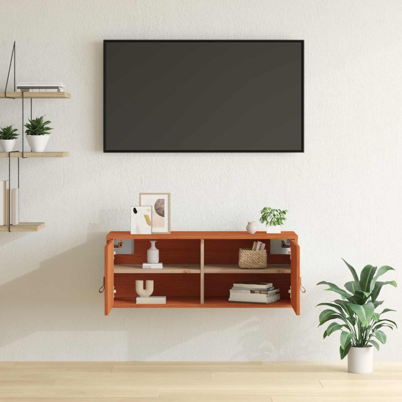 Szafka ścienna Woskowy Brąz 80 x 30 x 30 cm Lite drewno sosnowe