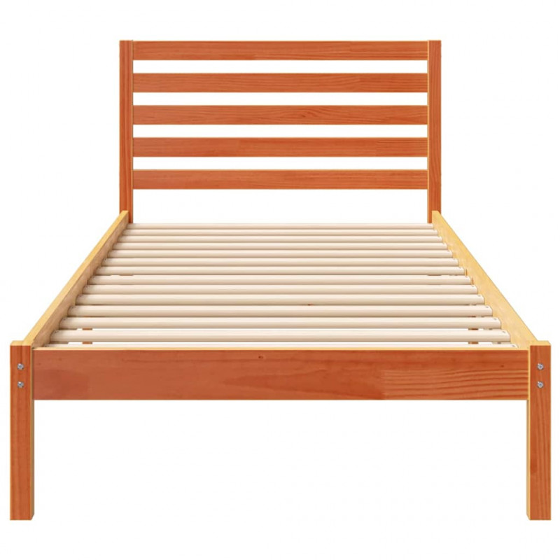 Ramka łóżka Woskowy Brąz 100 x 210 cm Lite drewno sosnowe