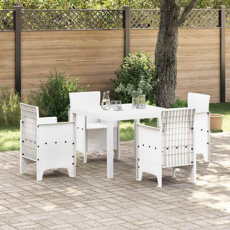 Stół Ogrodowy Biały 100 x 100 x 73 cm polirattan