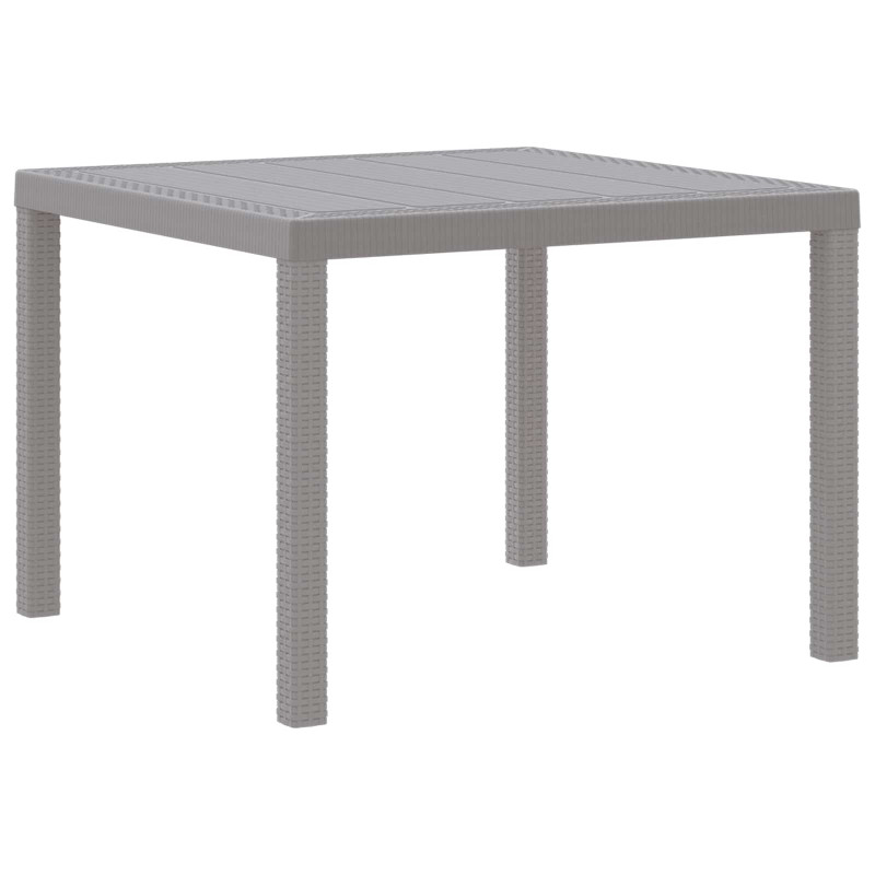 Stół Ogrodowy Jasnoszary 100 x 100 x 73 cm polirattan