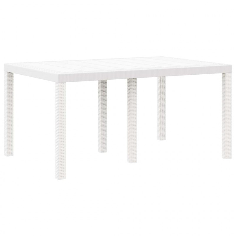 Stół Ogrodowy Biały 150 x 100 x 73 cm polirattan