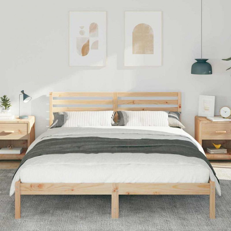 Ramka łóżka Brązowy 160 x 210 cm Lite drewno sosnowe