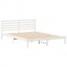 Ramka łóżka Z zagłówkiem Biały 160 x 210 cm Lite drewno sosnowe