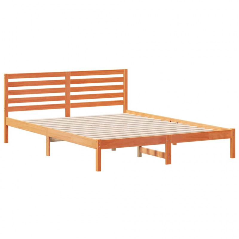 Ramka łóżka Woskowy Brąz 160 x 210 cm Lite drewno sosnowe