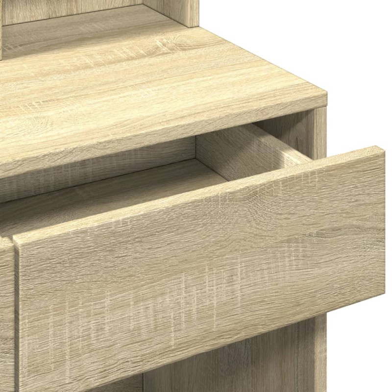 Toaletka z oświetleniem LED, dąb sonoma, 80x41x144,5 cm