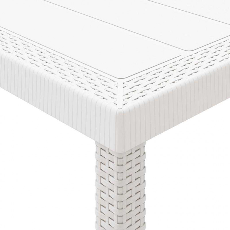 Stół Ogrodowy Biały 200 x 100 x 73 cm polirattan