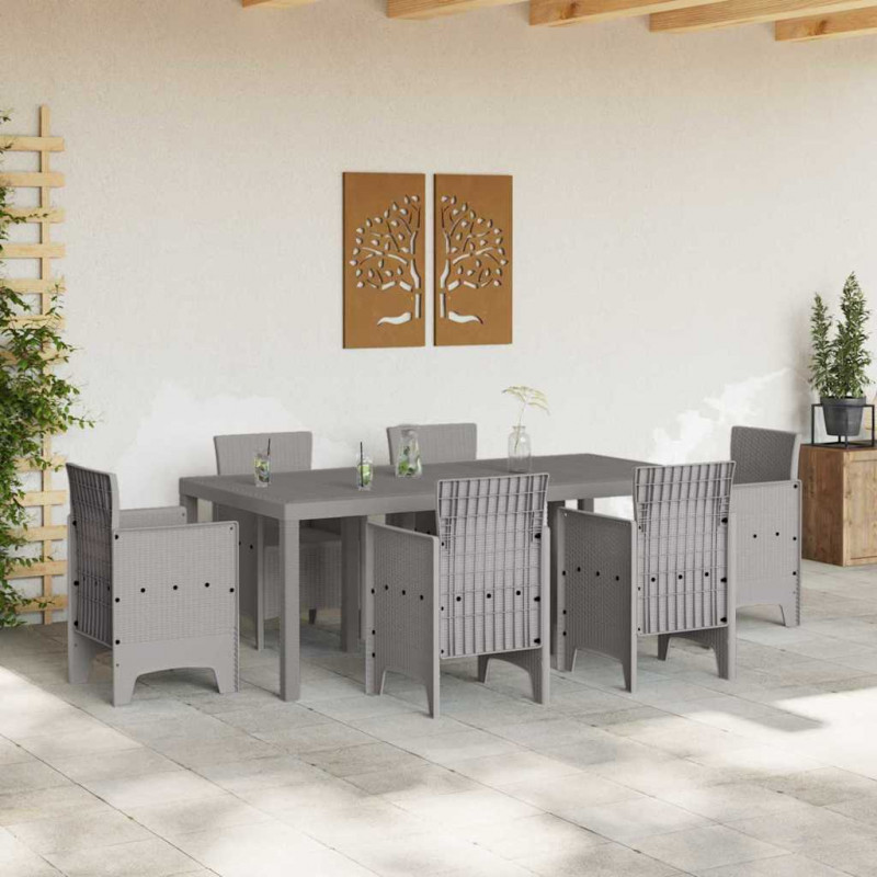 Stół Ogrodowy Jasnoszary 200 x 100 x 73 cm polirattan