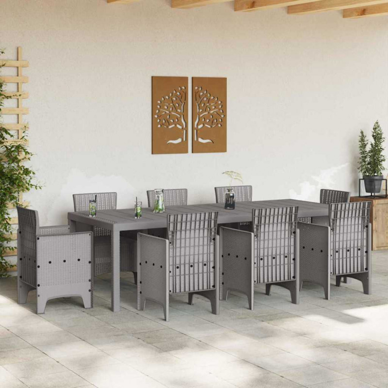 Stół Ogrodowy Jasnoszary 250 x 100 x 73 cm polirattan