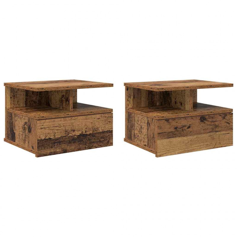 Lustro Nocne z szufladą 2 pcs Stare drewno 40 x 31 x 28 cm