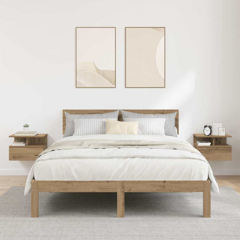 Lustro Nocne z szufladą 2 pcs Dąb rzemieślniczy 40 x 31 x 28 cm