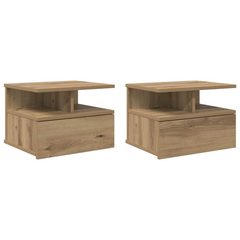 Lustro Nocne z szufladą 2 pcs Dąb rzemieślniczy 40 x 31 x 28 cm