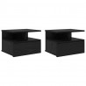 Lustro Nocne z szufladą 2 pcs Czarny Dąb 40 x 31 x 28 cm