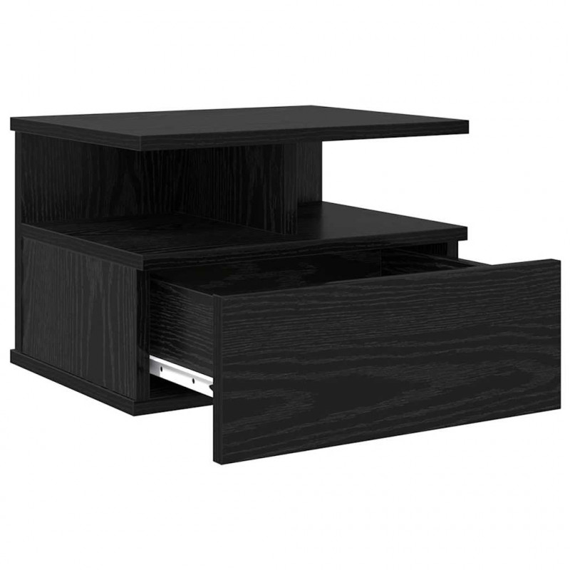 Lustro Nocne z szufladą 2 pcs Czarny Dąb 40 x 31 x 28 cm