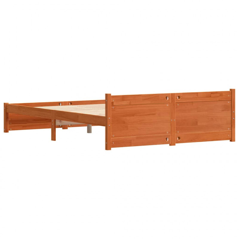 Ramka łóżka Z zagłówkiem Woskowy Brąz 205.5 x 95.5 x 51 cm