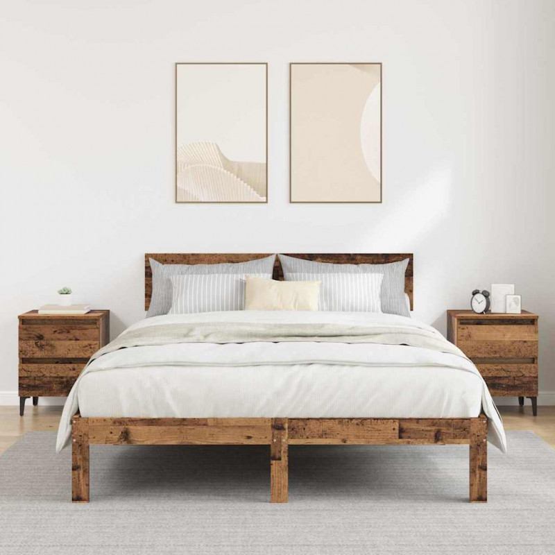Szafka Nocna 2 pcs Stare drewno 40 x 35 x 50 cm