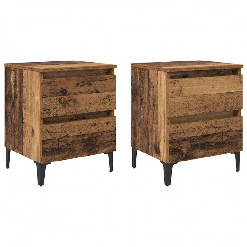 Szafka Nocna 2 pcs Stare drewno 40 x 35 x 50 cm