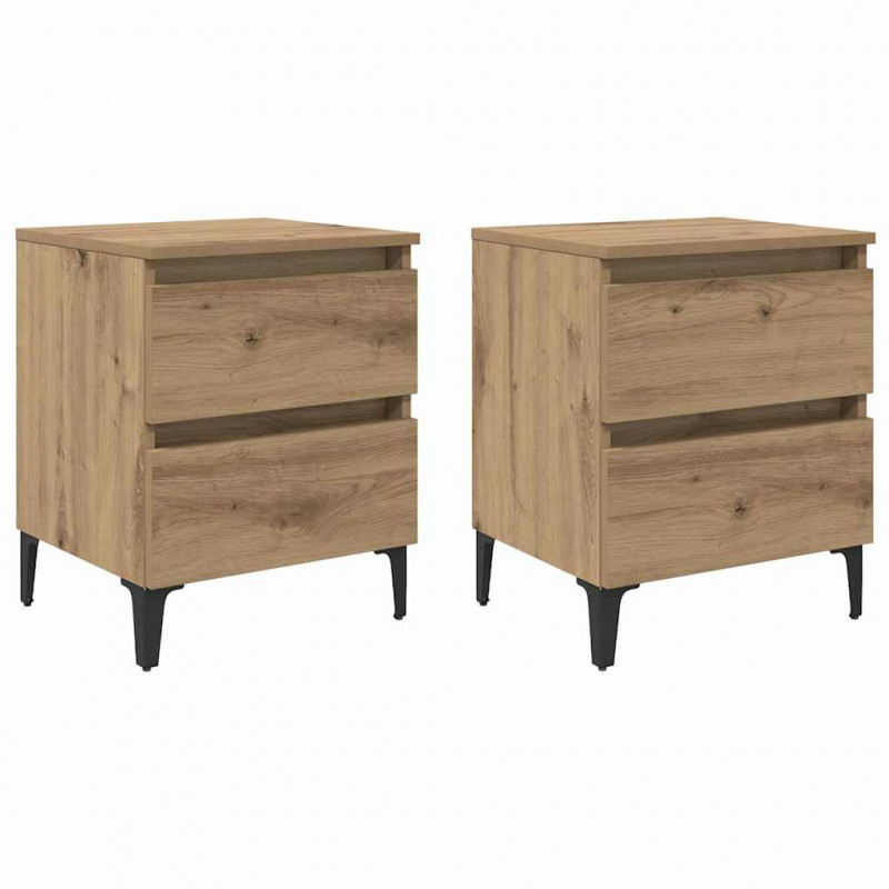 Szafka Nocna 2 pcs dąb artisan 40 x 35 x 50 cm