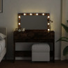 Toaletka z oświetleniem LED, przydymiony dąb, 100x40x120 cm
