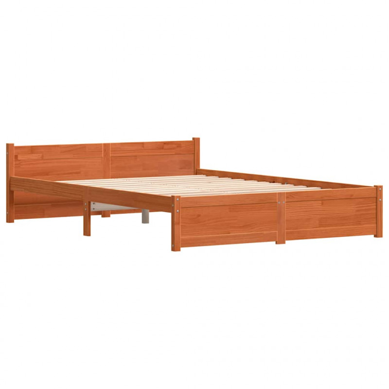 Ramka łóżka Woskowy brąz 160 x 200 cm Lite drewno sosnowe