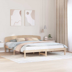 Ramka łóżka Naturalny 200 x 200 cm Lite drewno sosnowe