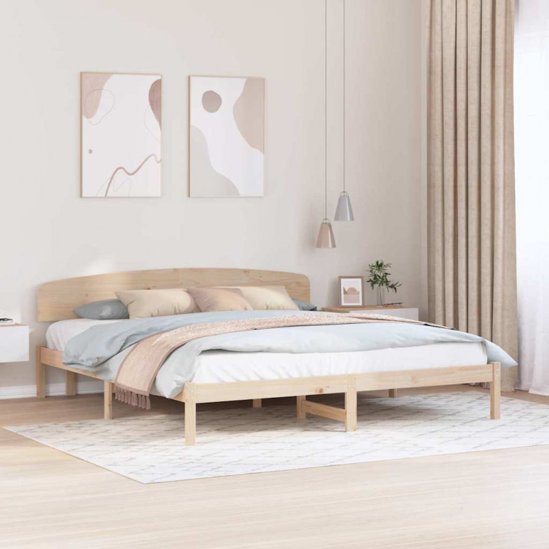 Ramka łóżka Naturalny 200 x 200 cm Lite drewno sosnowe