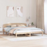 Ramka łóżka Naturalny 200 x 200 cm Lite drewno sosnowe