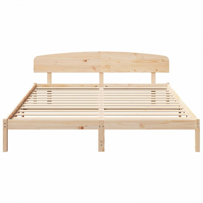 Ramka łóżka Naturalny 180 x 200 cm Lite drewno sosnowe