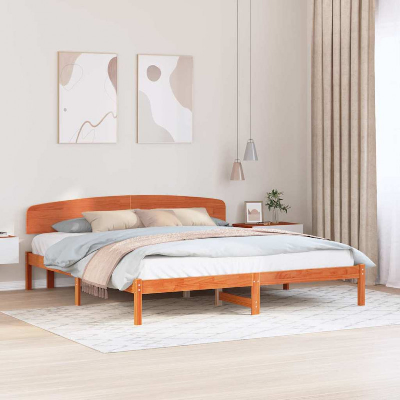 Ramka łóżka Woskowy Brąz 180 x 200 cm Lite drewno sosnowe