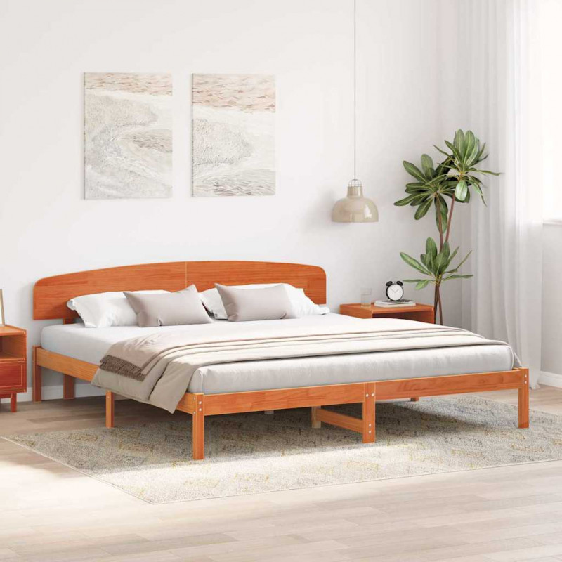 Ramka łóżka Woskowy Brąz 180 x 200 cm Lite drewno sosnowe