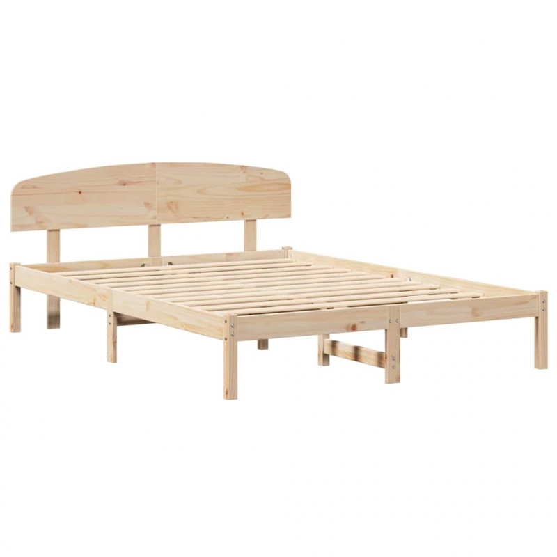 Ramka łóżka Naturalny 160 x 200 cm Lite drewno sosnowe