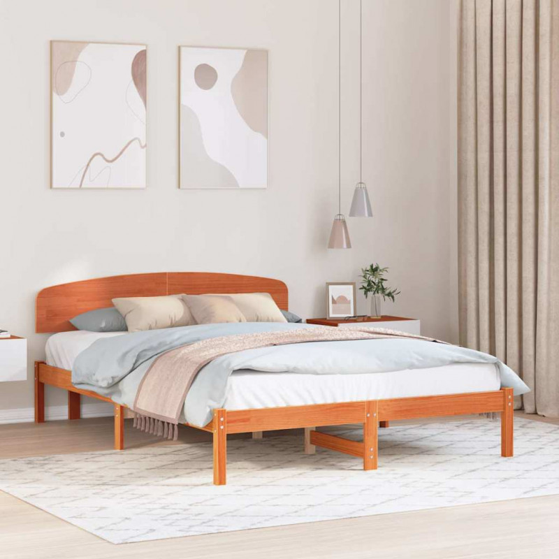 Ramka łóżka Woskowy Brąz 160 x 200 cm Lite drewno sosnowe