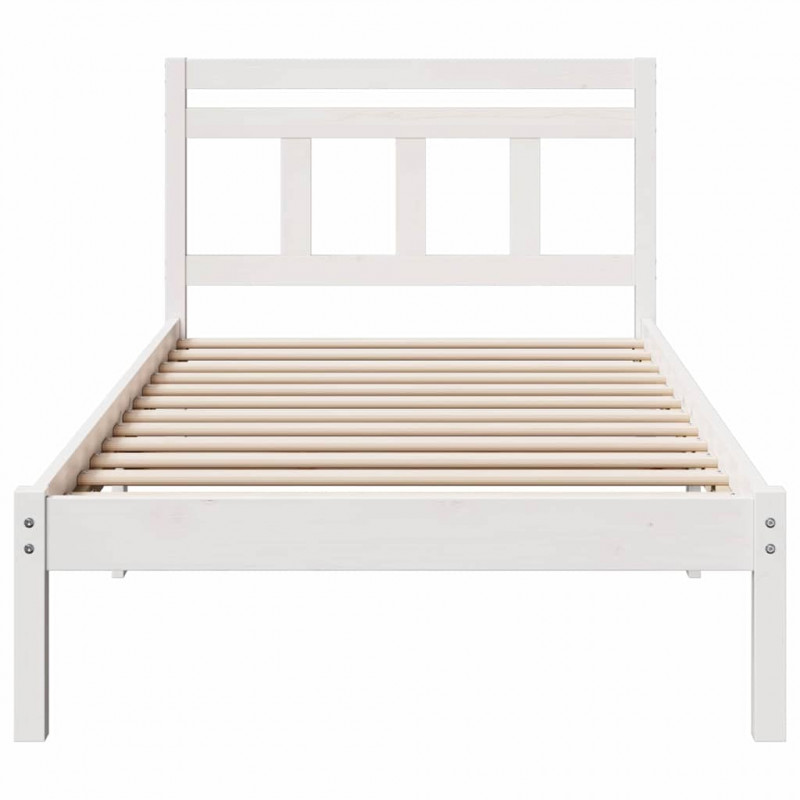 Ramka łóżka Biały 90 x 200 cm Lite drewno sosnowe