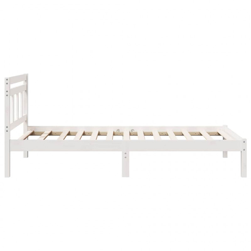 Ramka łóżka Biały 90 x 200 cm Lite drewno sosnowe