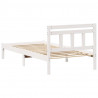 Ramka łóżka Biały 90 x 200 cm Lite drewno sosnowe