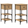 Szafka Nocna z szufladą 2 pcs Brązowy 33.5 x 36 x 70 cm
