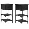 Szafka Nocna z szufladą 2 pcs Czarny Dąb 33.5 x 36 x 70 cm
