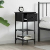 Szafka Nocna z szufladą 2 pcs Czarny Dąb 33.5 x 36 x 70 cm