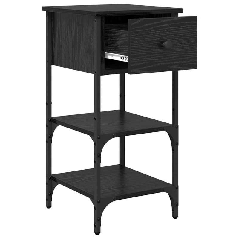 Szafka Nocna z szufladą 2 pcs Czarny Dąb 33.5 x 36 x 70 cm