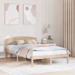 Ramka łóżka Naturalny 135 x 190 cm Lite drewno sosnowe