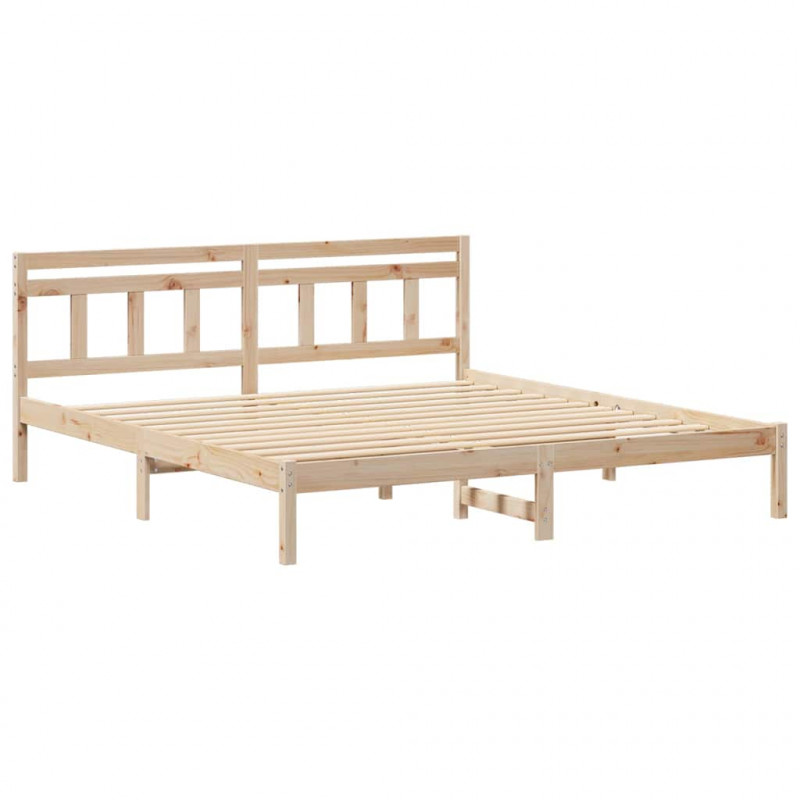 Ramka łóżka Brązowy 200 x 200 cm Lite drewno sosnowe