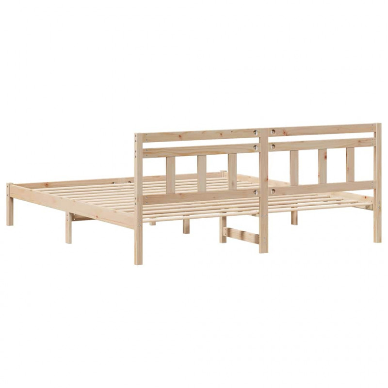 Ramka łóżka Brązowy 200 x 200 cm Lite drewno sosnowe
