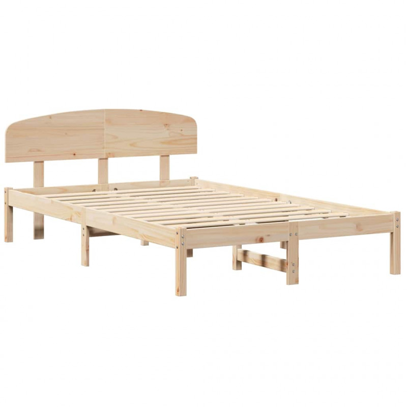 Ramka łóżka Naturalny 120 x 190 cm Lite drewno sosnowe