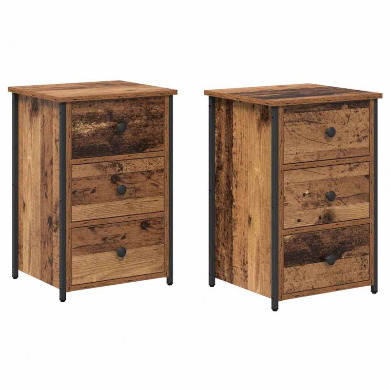 Szafka Nocna z szufladą 2 pcs Brązowy 40 x 36 x 60 cm