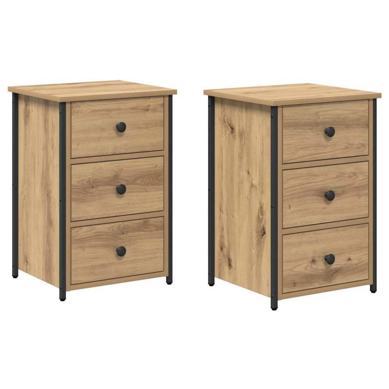 Szafka Nocna z szufladą 2 pcs Brązowy 40 x 36 x 60 cm