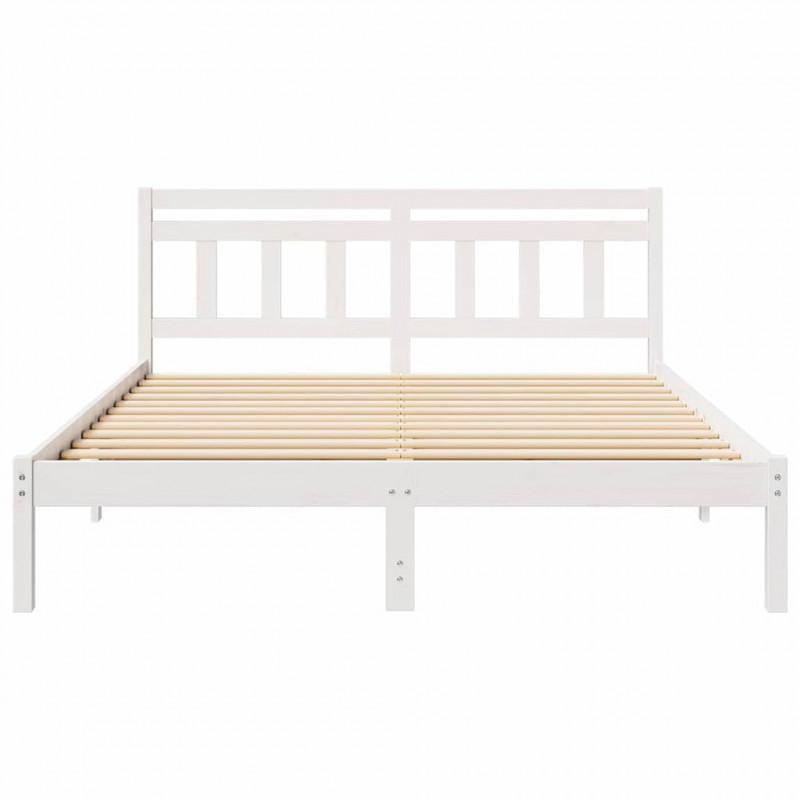 Ramka łóżka Biały 160 x 200 cm Lite drewno sosnowe