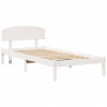 Ramka łóżka Z zagłówkiem Biały 100 x 200 cm Lite drewno sosnowe