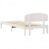 Ramka łóżka Z zagłówkiem Biały 100 x 200 cm Lite drewno sosnowe