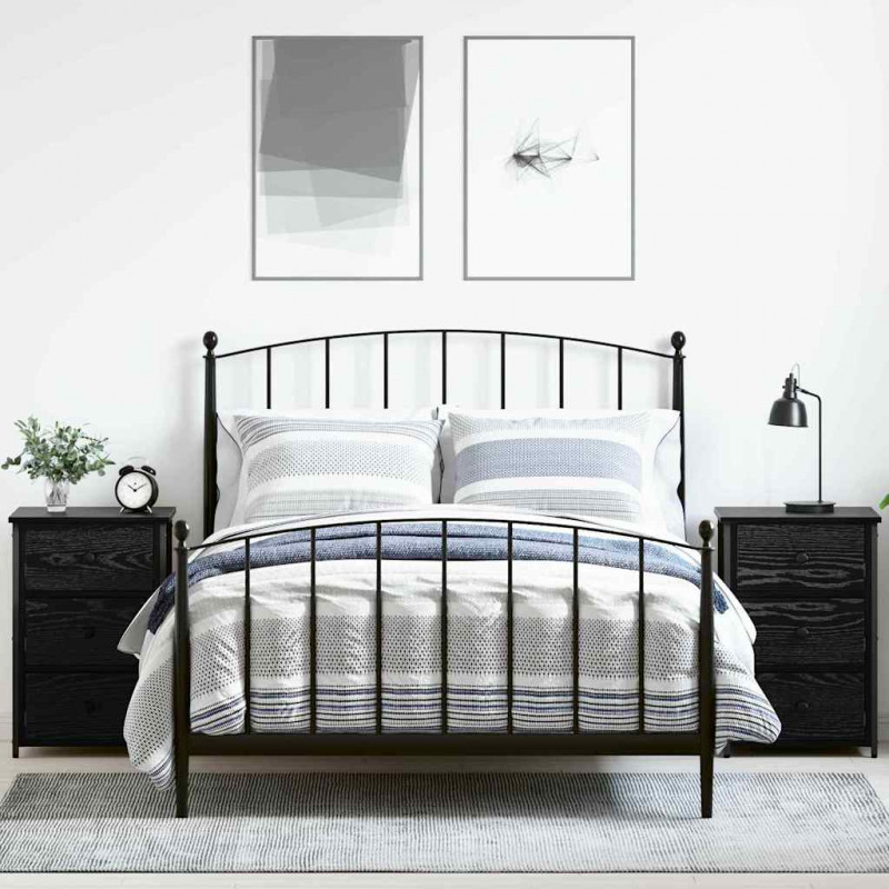 Szafka Nocna z szufladą 2 pcs Czarny Dąb 40 x 36 x 60 cm